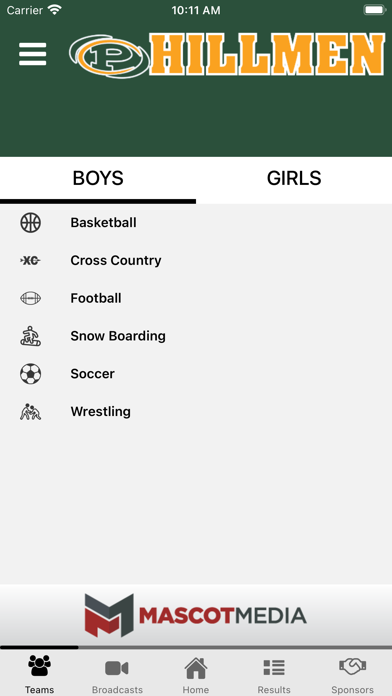 Placer Hillmen Athletics Screenshot