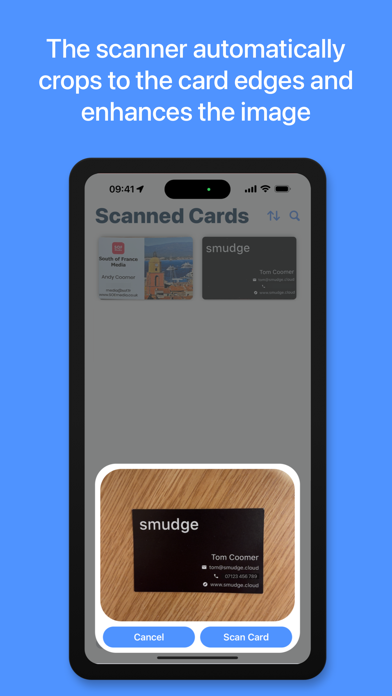 Business Card Scan Screenshot