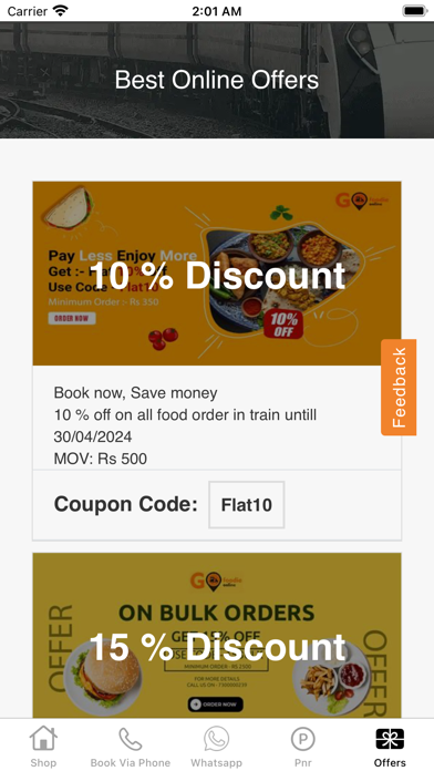Gofoodieonline - food in train Screenshot