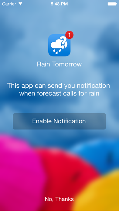 Will it Rain? PRO Notification Screenshot