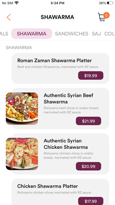 Roman Zaman Restaurant Screenshot