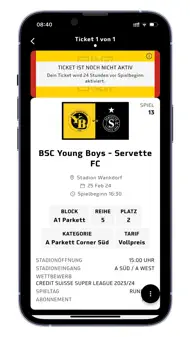 BSC YB Ticket-App iphone bilder 3