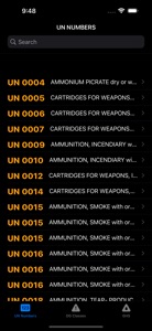 UN Numbers Dangerous Goods ADR screenshot #1 for iPhone