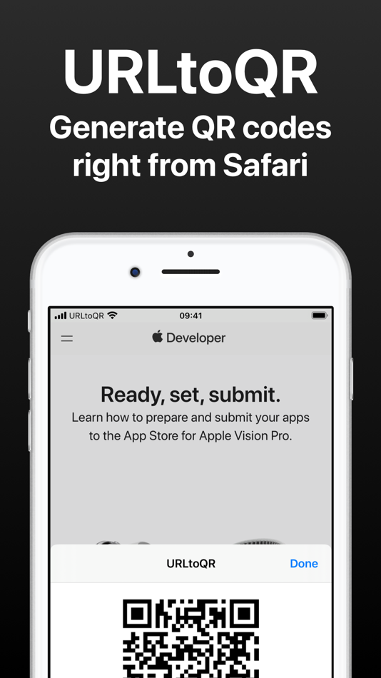 #1. URLtoQR extension (macOS) 由: Alexandre Reol