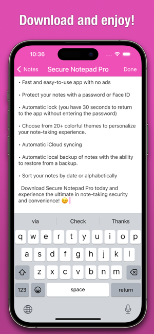 ‎Secure Notepad Pro Screenshot