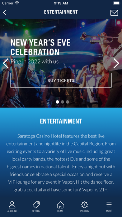 Saratoga Casino Hotel Screenshot
