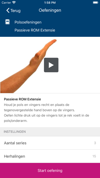 Xpert Handtherapie Screenshot