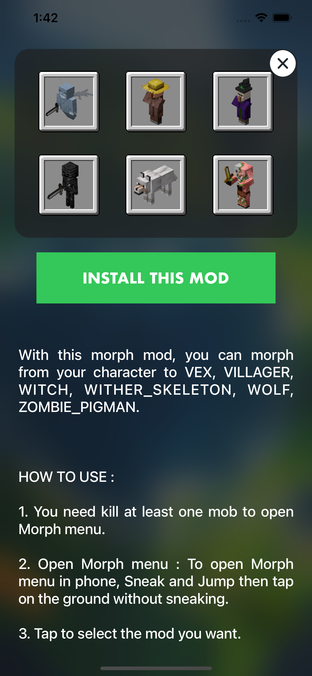 MCPE ADDONS - Morph Mods