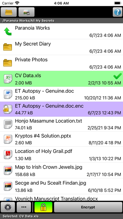 Paranoia File Encryption Lite Screenshot