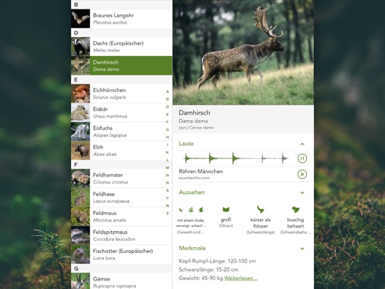 Wilde Tiere und Spuren PRO iPad app afbeelding 3