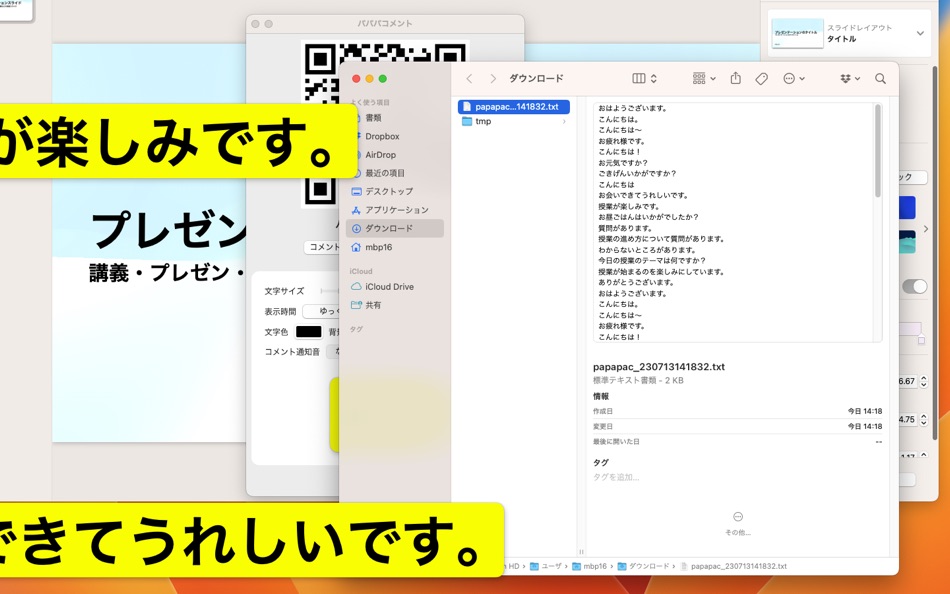 #5. パパパコメント (macOS) 由: Shuhei Terai