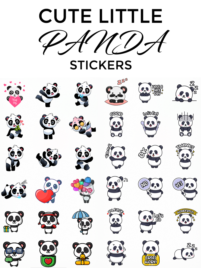 Cute Little Panda Stickers