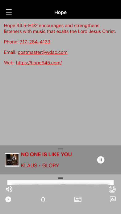 Hope 94.5 Screenshot