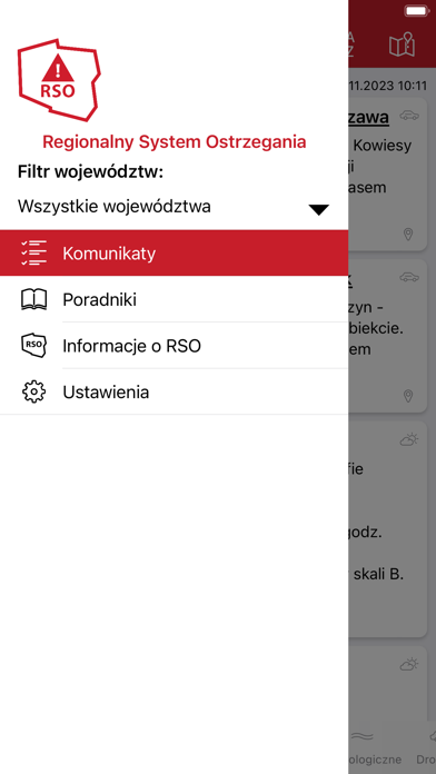 Regionalny System Ostrzegania Screenshot