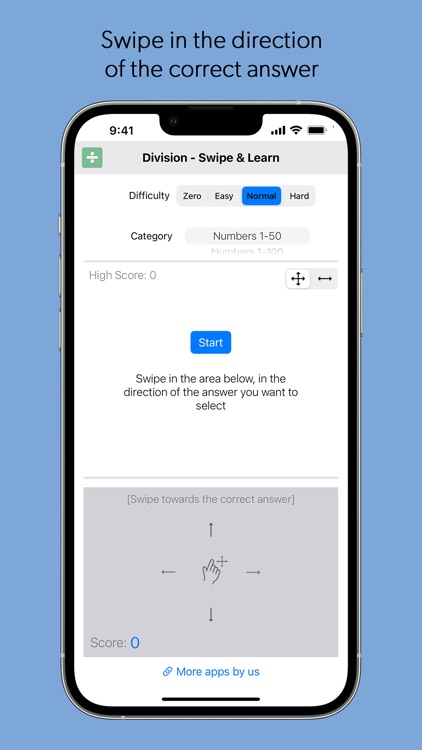 Division Math - Swipe & Learn