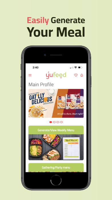 yufeed Healthy Meals & Recipes Screenshot