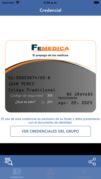Credencial Digital FEMEDICA Screenshot