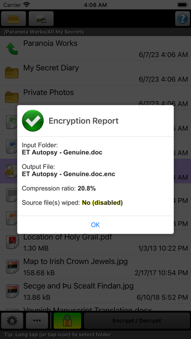 Paranoia File Encryption Lite Screenshot