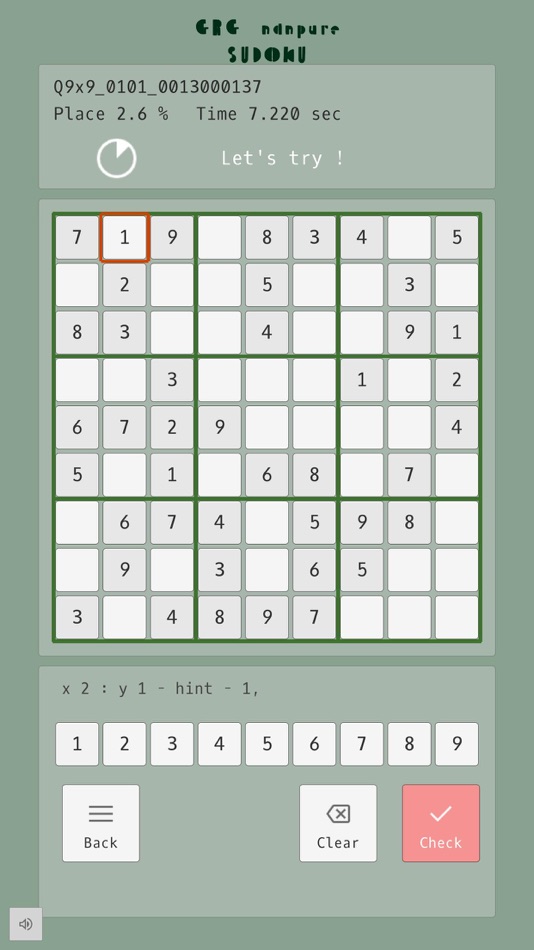 #1. GRG nanpure SUDOKU (iOS) 由: Ground Road Technology, LLC