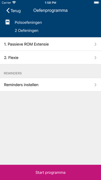 Xpert Handtherapie Screenshot
