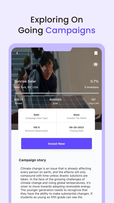 Startup Equity CrowdFunding Screenshot