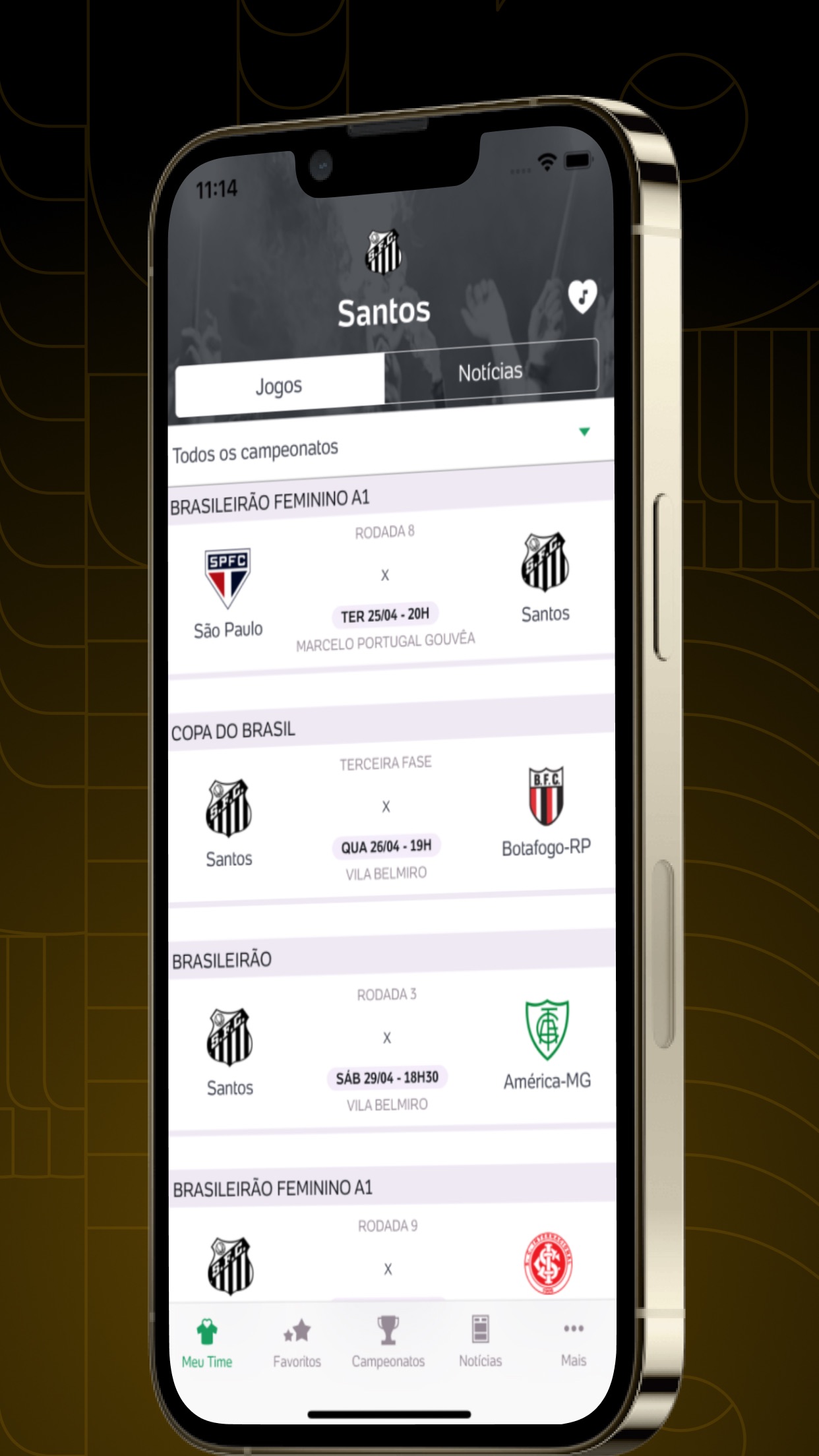 Screenshot do app Placar UOL - Futebol