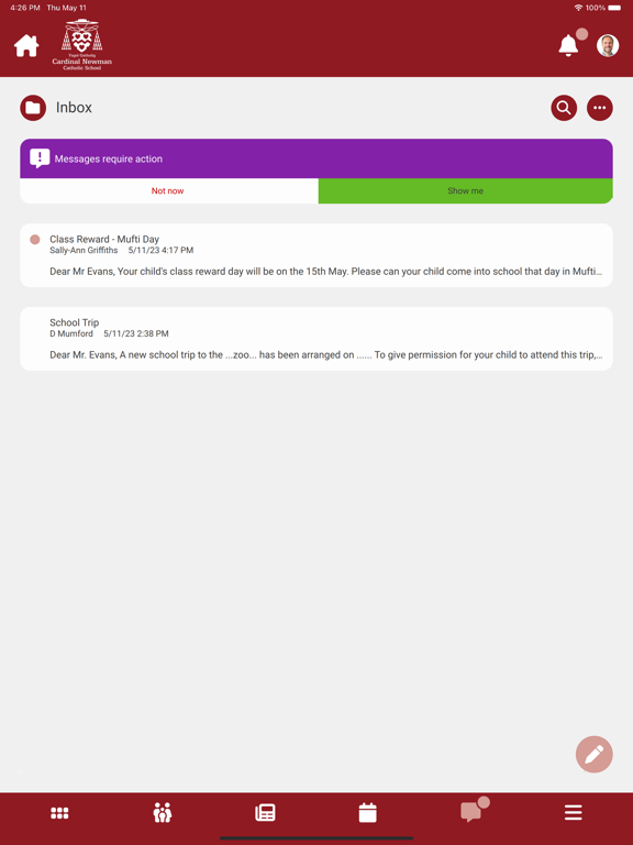 Cardinal Newman School App iPad screenshot