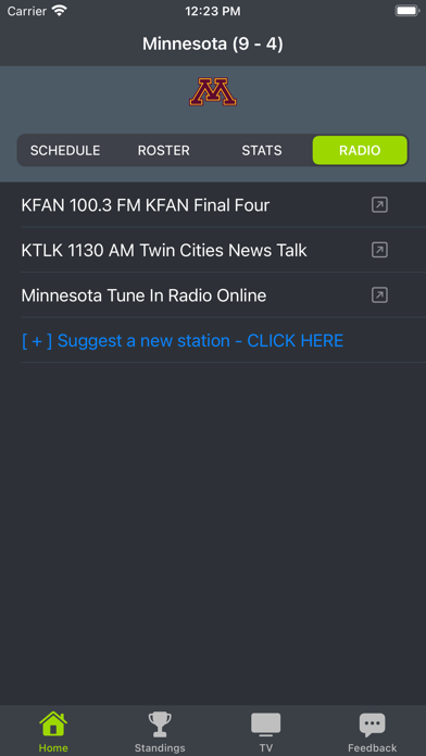 Minnesota Football Schedules Screenshot