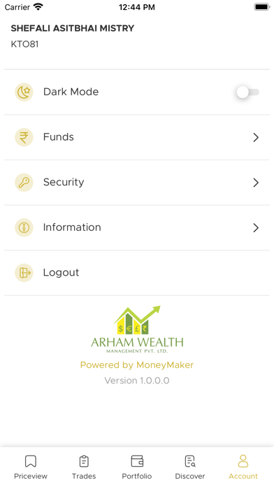 Arham Wealth Screenshot