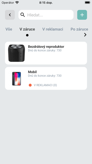 Záruky Screenshot