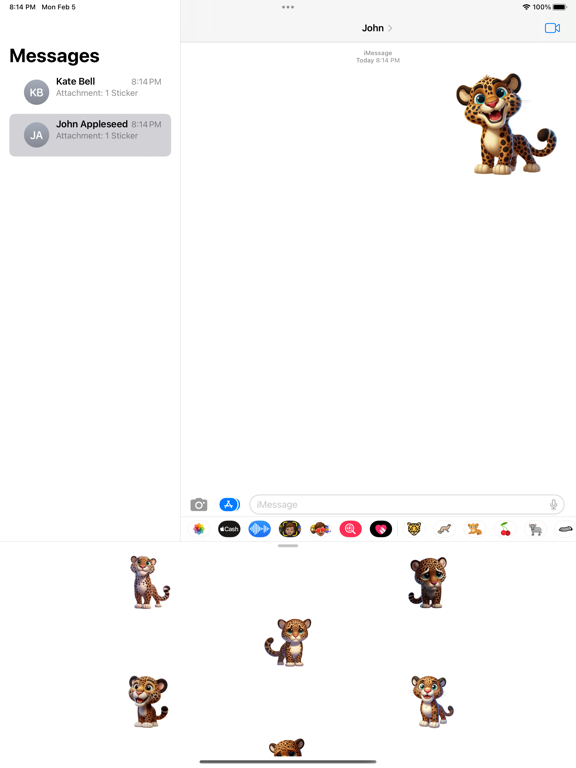 Screenshot #6 pour Leopard Stickers App
