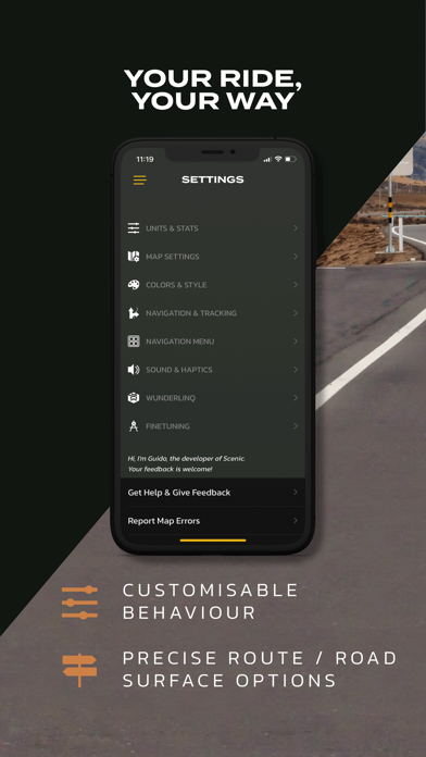 Scenic Motorcycle Navigation Screenshot