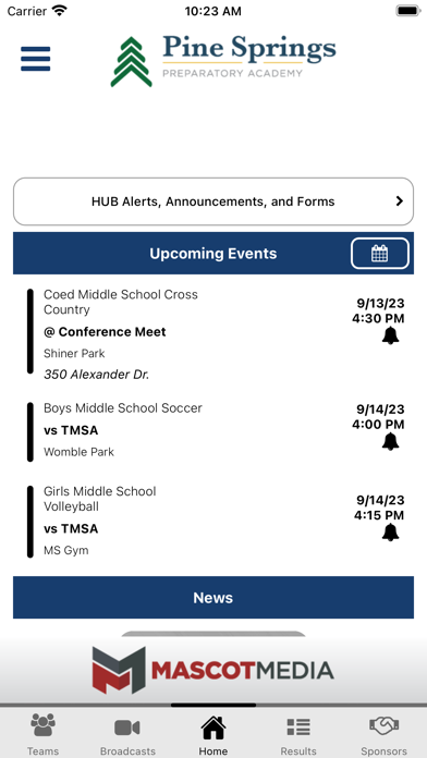 Pine Springs Athletics Screenshot