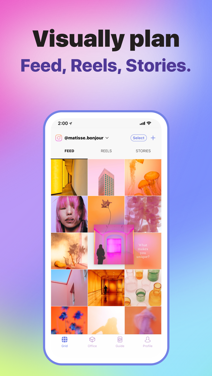 Feed Planner Grid and Post Bio