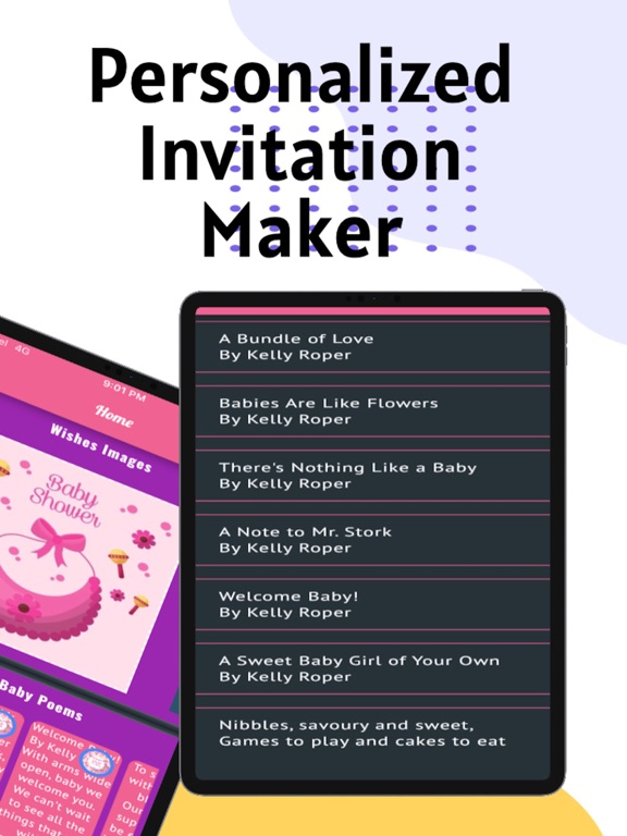 Baby Shower Invitation Wishes iPad screenshot
