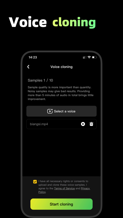 HearU-Clone anyone's voice Screenshot