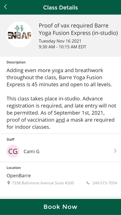 OpenBarre, LLC Screenshot