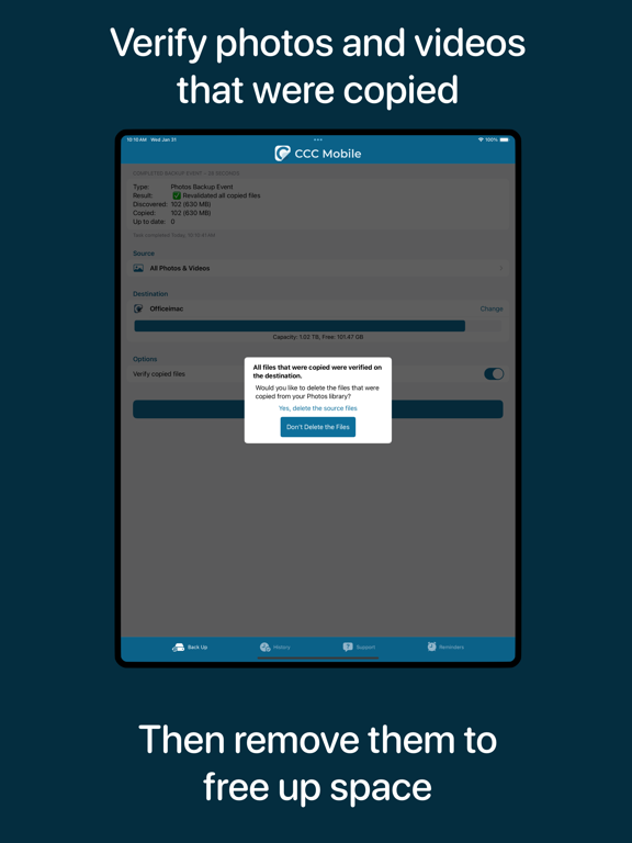CCC Mobile Backup iPad screenshot 3 - Utilities app