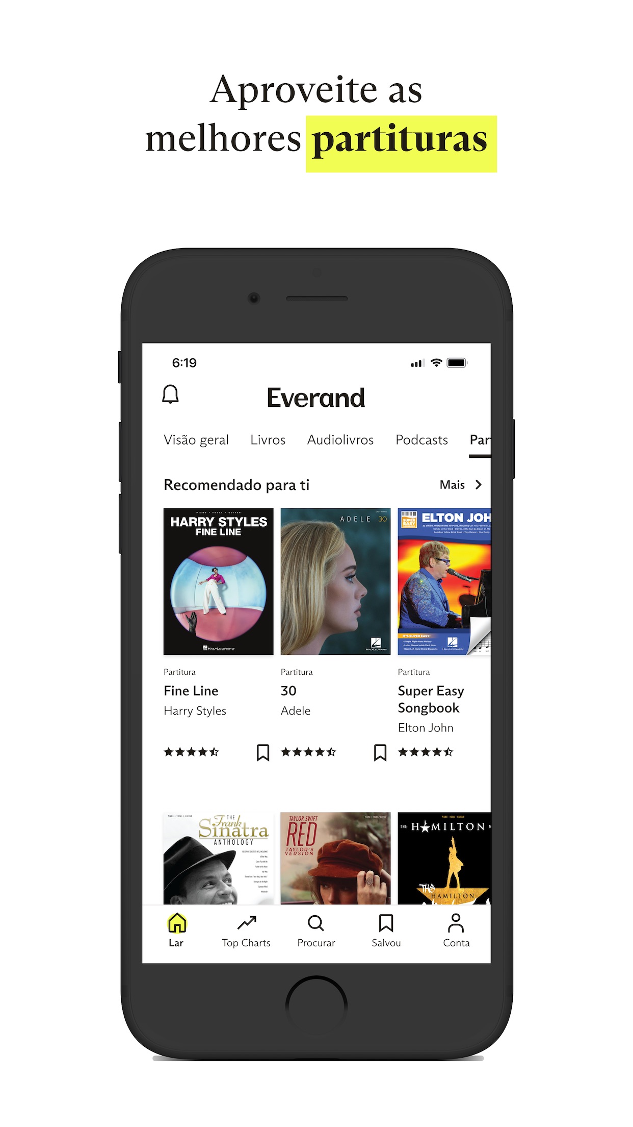 Screenshot do app Everand: E-books e audiolivros
