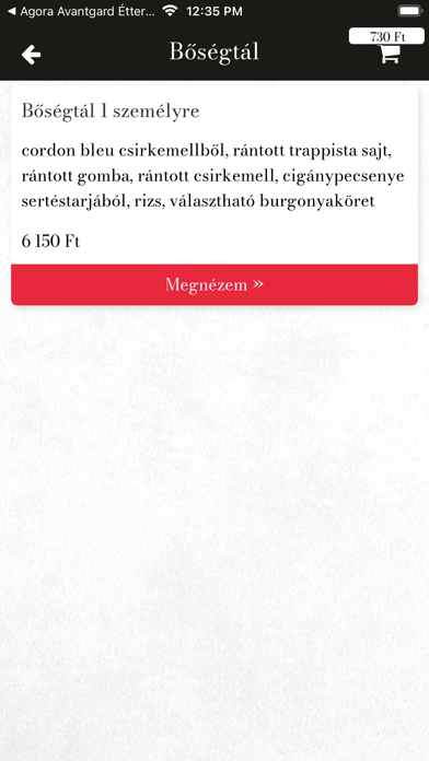 Avantgard Sport Étterem Screenshot