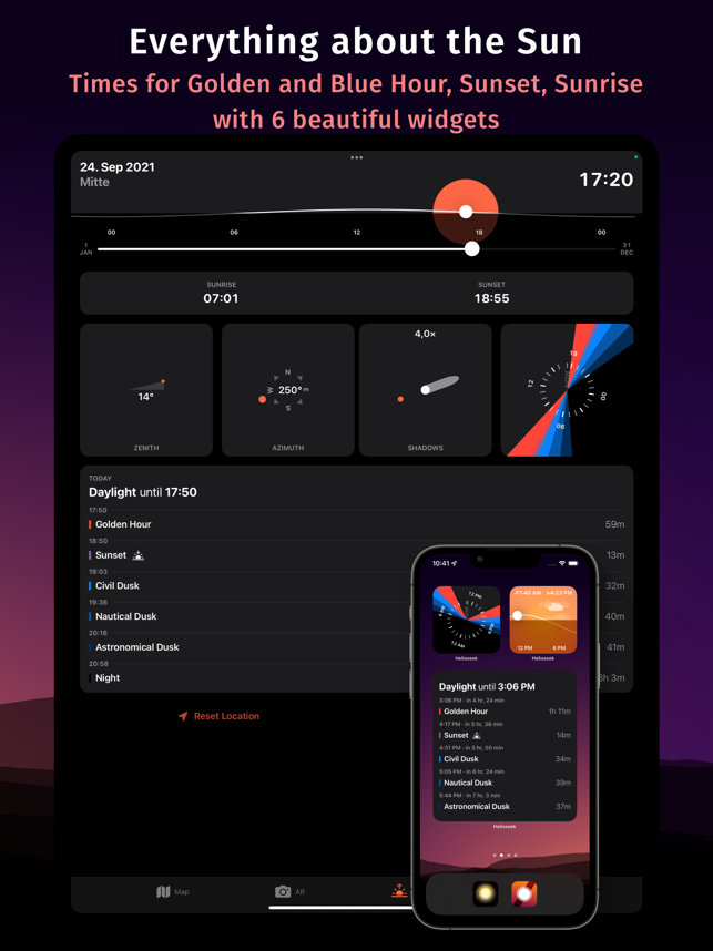 ‎Helioseek - Sun AR & Map Screenshot