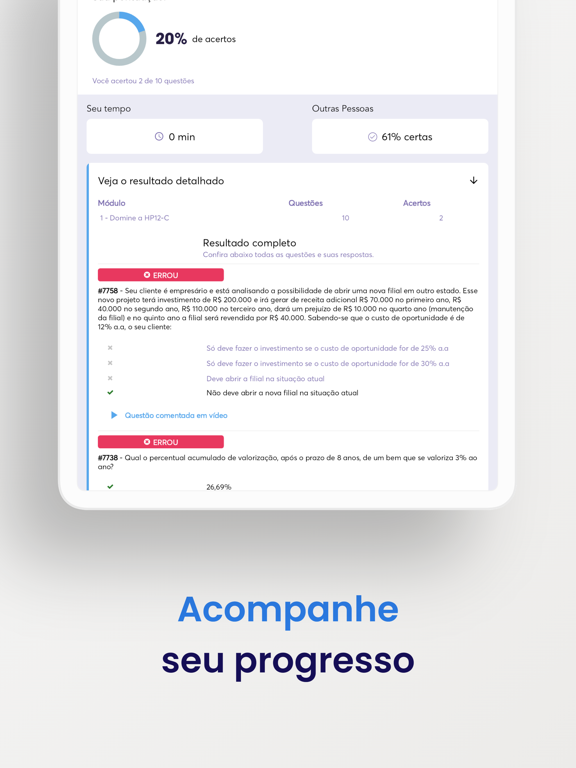Simulados Topinvest iPad screenshot 4 - Education app