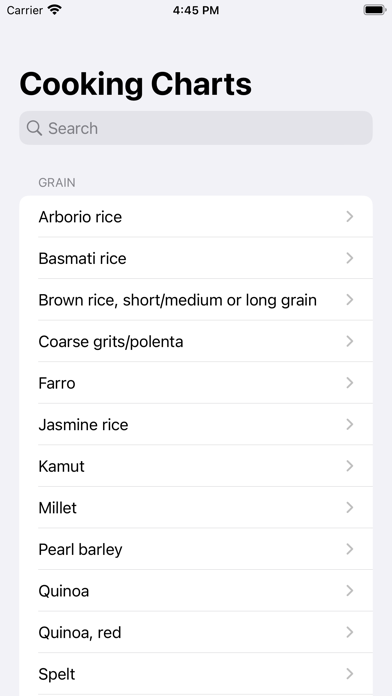 Ninja Foodi Cooking Charts Screenshot