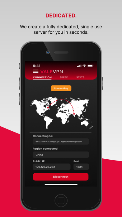 ValeVPN Dedicated VPN Security Screenshot