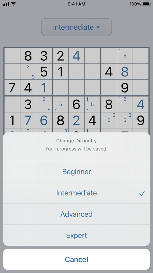 #2. Essential Sudoku (iOS) By: CyberMoai