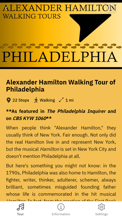Alexander Hamilton Tours Screenshot