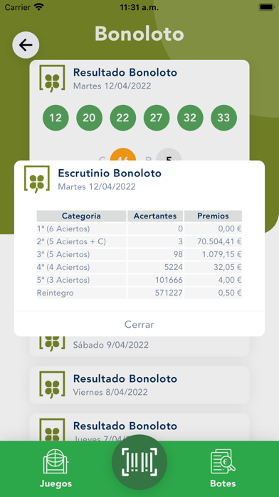 Buscar Lotería Screenshot