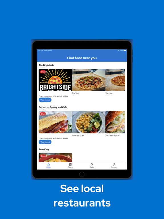 Blueplate - Order Online iPad screenshot 1 - Food & Drink app