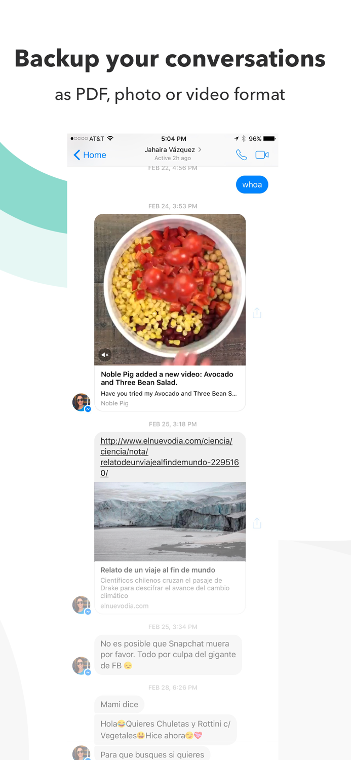 Messages and Chat Export PDF