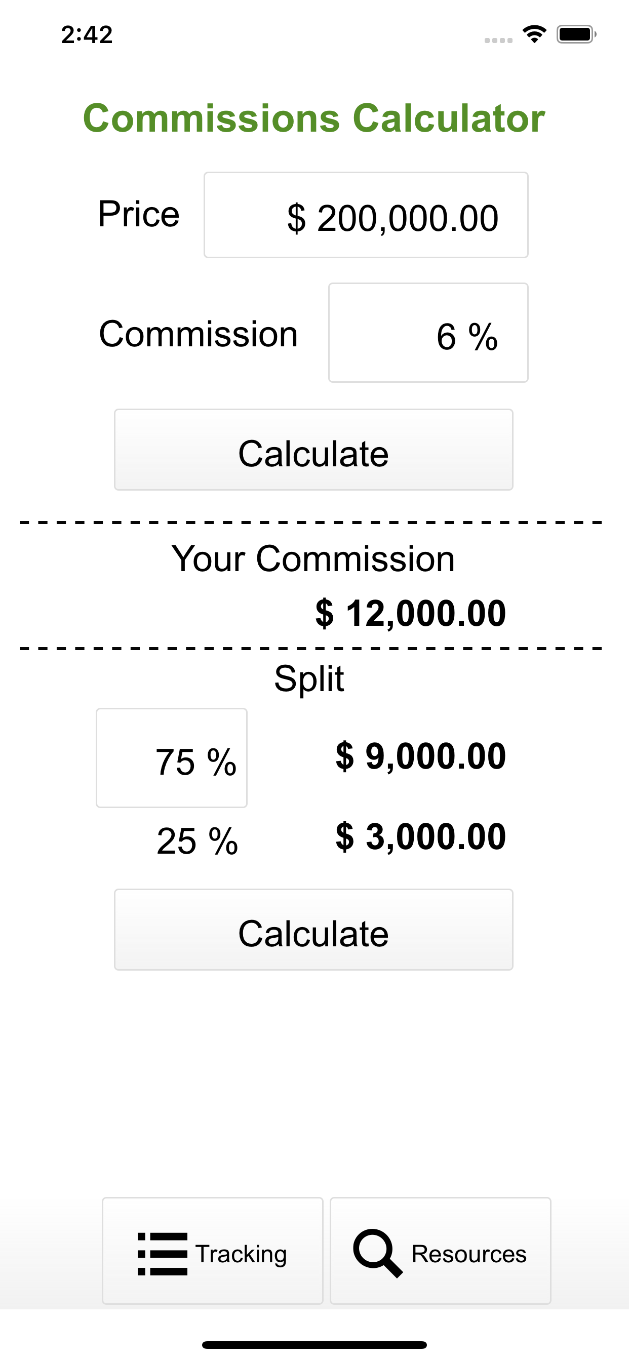 Commissions Calculator